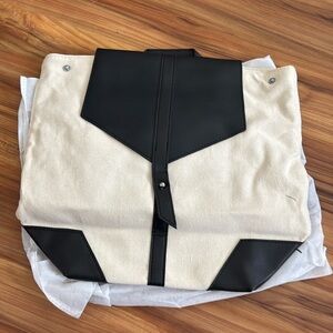 Duex Lux canvas and vegan leather backpack